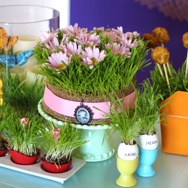 Decore sua mesa com grama