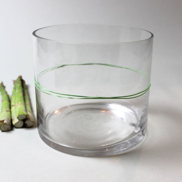 Prepare o vaso para decorá-lo com os aspargos