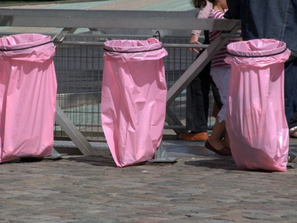 Trash Bags Full of Garbage on Pink Background Stock Photo - Image of  filled, group: 248556908
