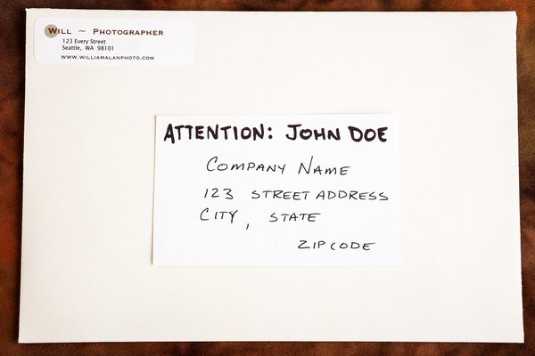 Attention In Address - An envelope with the following address:Attention