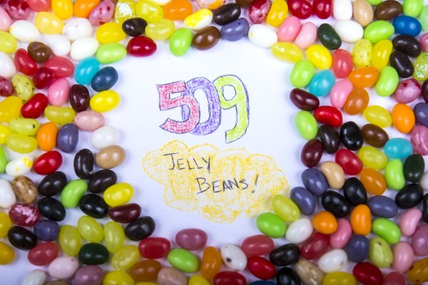 Count only whole jelly beans.