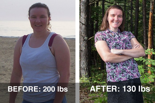 Brittany's before and after photos.