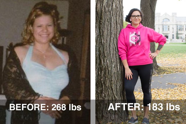 Kristen's before and after photos.