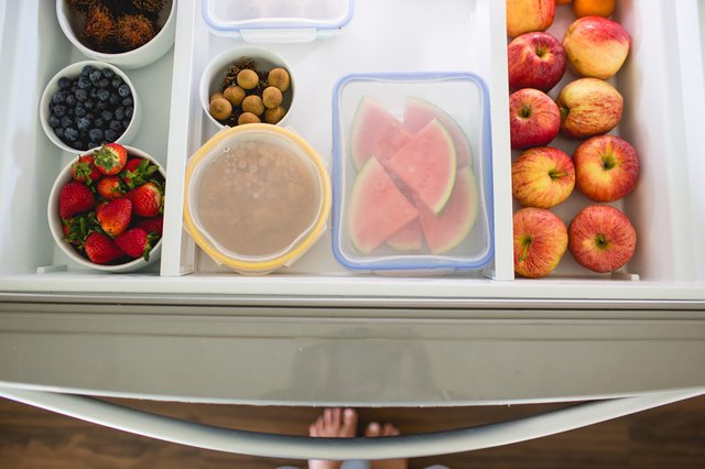 fridge with containers