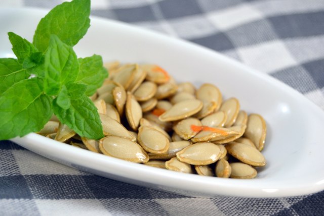 Pumpkin seeds on a table