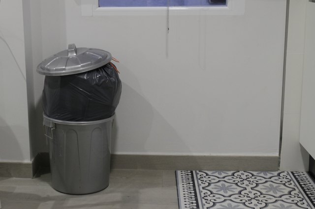 Trash Can Filled With Garbage