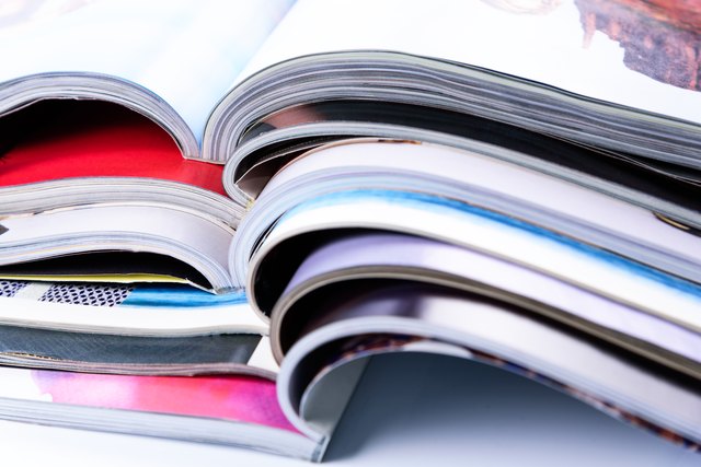 Close up Stack of magazines
