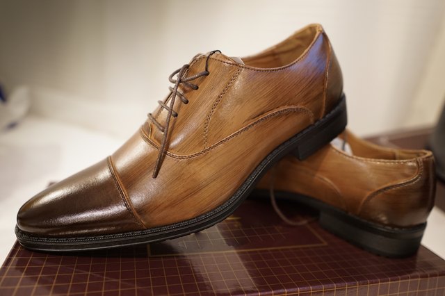 Brown leather shoes oxfords style