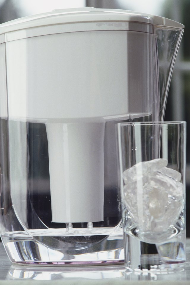 Water filter and glass.