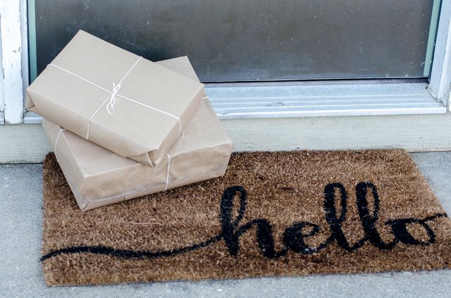 High Angle View Of Gifts By Door