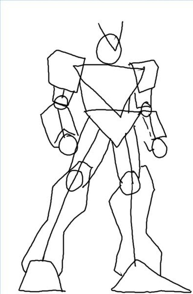 Gundam Head Drawing