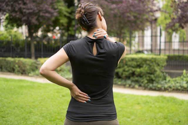 Woman in yoga cobra pose