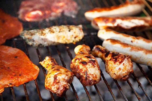 Lean meats on the barbecue.