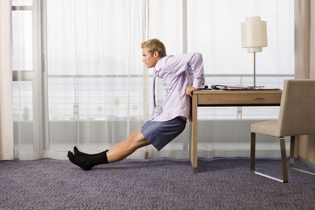 Businessman in hotel room