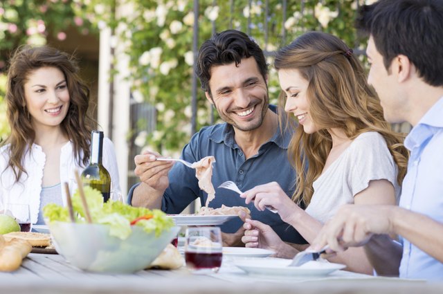 Happy Friends Having Lunch