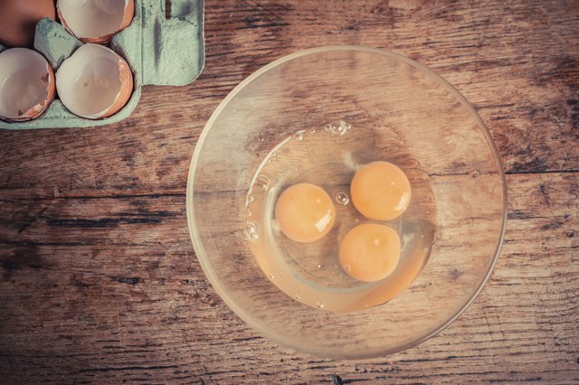 Three raw eggs