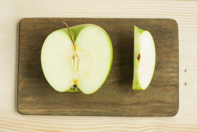 Half cut apple