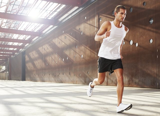 young man running on the street