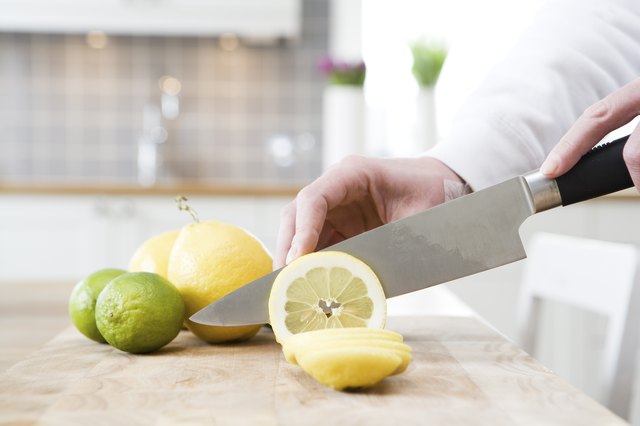 Cutting lemon and lime