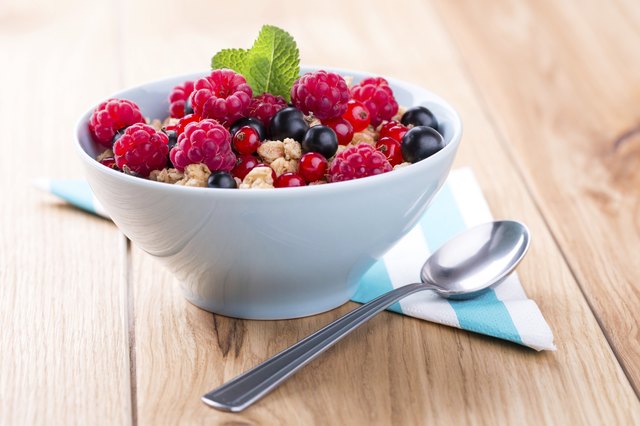 Muesli with fresh fruits.