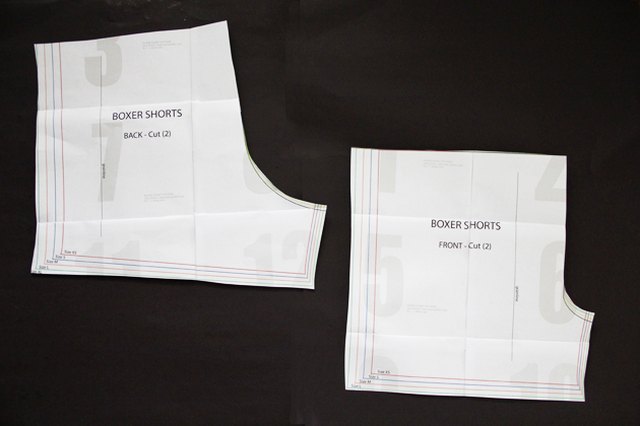 Print out and tape together the boxer short pattern pages.