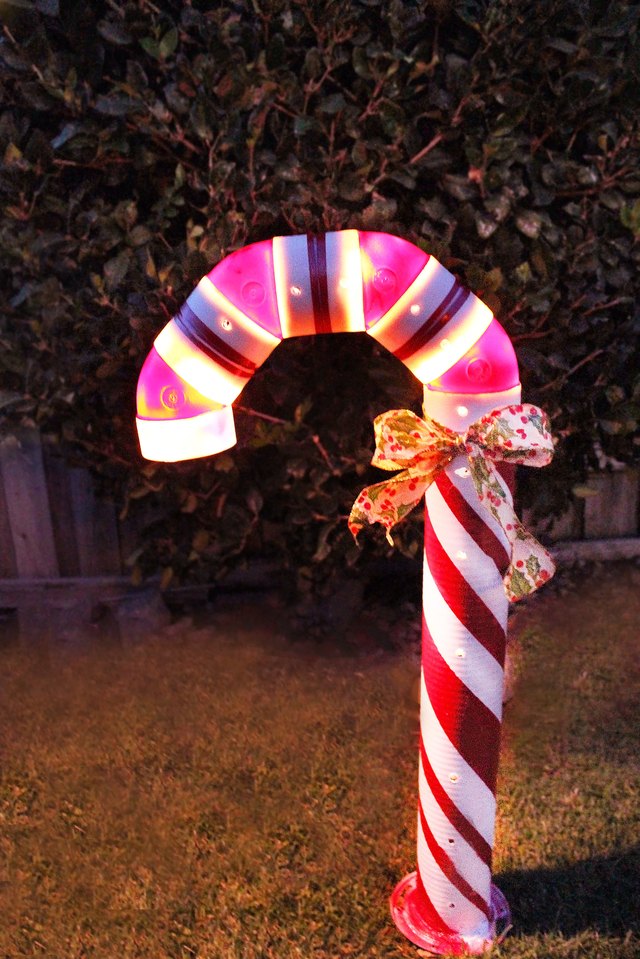 How to Make a Lighted PVC Candy Cane Decoration | eHow