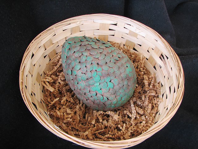 Finished dragon egg in a basket