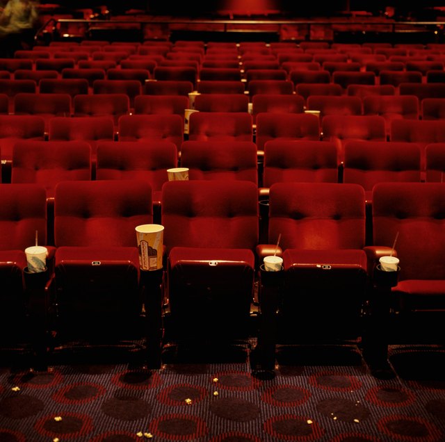 View of rows of empty cinema seats