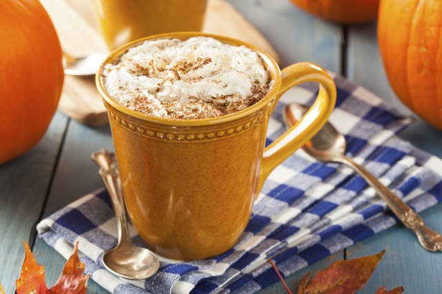 Autumn Pumpkin Spice Latte with Milk and Cream