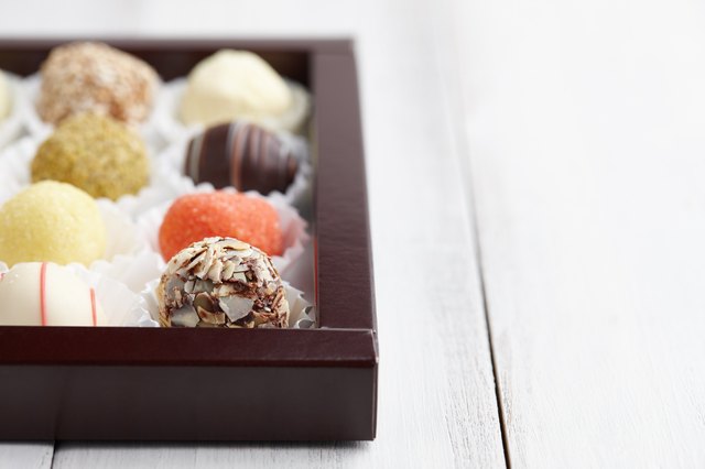 Truffle chocolates in box
