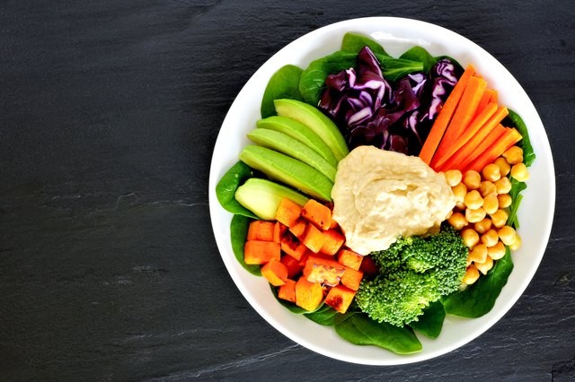 Healthy lunch bowl with super-foods and mixed vegetables