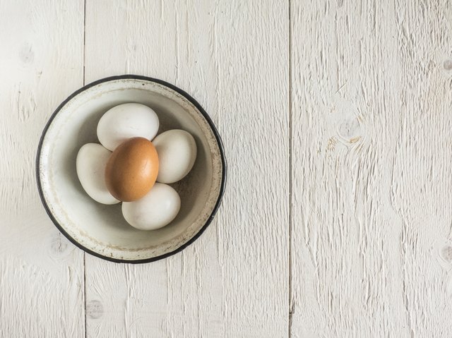 Five eggs in a bowl