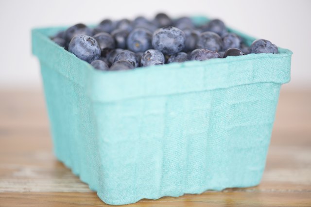 Close up of blueberries in punnet