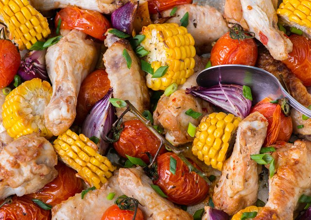Roasted chicken with vegetables