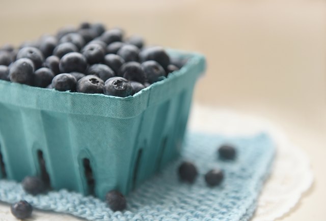 blueberries in basket