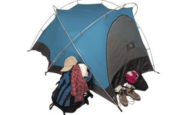 The poles on both tents connect to the body with plastic clips.