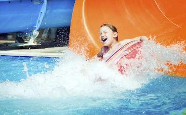 Mountain Park Aquatic Center features two giant water slides.