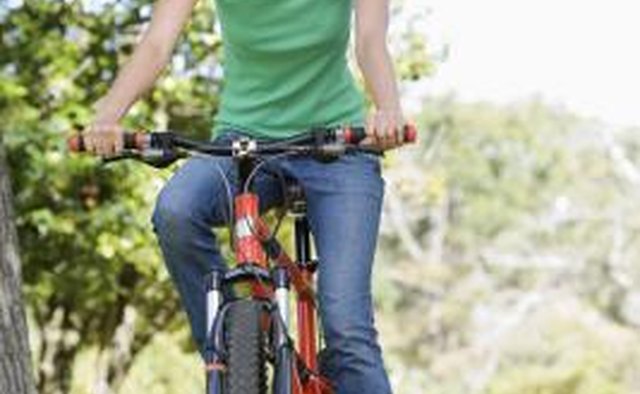Woman riding bike