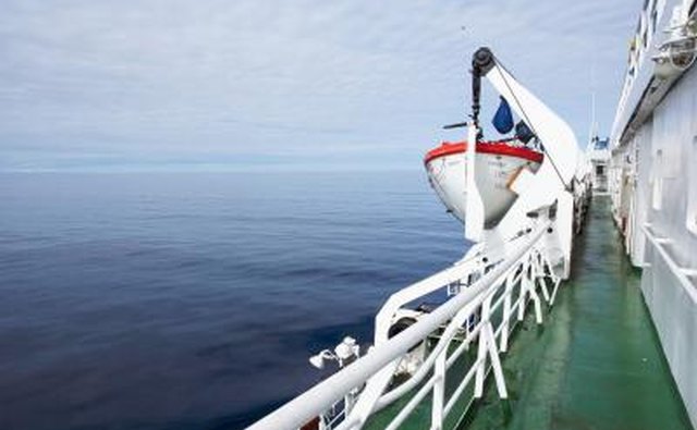 A passageway on a ship.