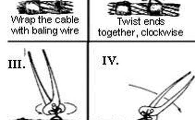 Seize the ends of cable