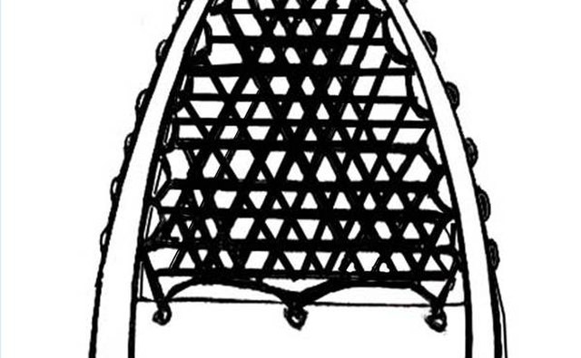 Note the triangular weave pattern