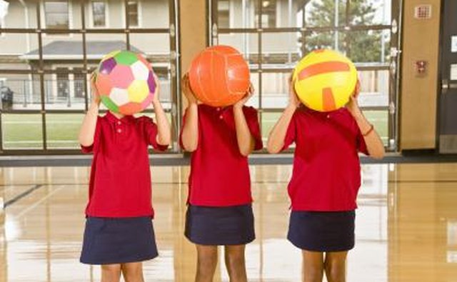Kids playing dodge ball
