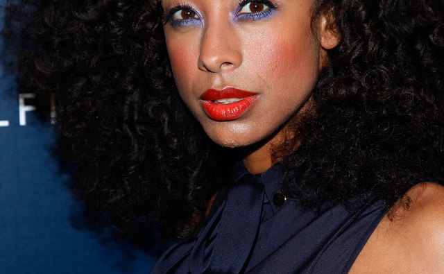 Corinne Bailey Rae backstage at the Tommy Hilfiger Spring 2012 fashion show during Mercedes-Benz Fashion Week.