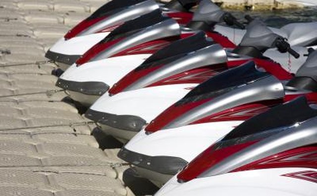 Group of jet ski's at dock
