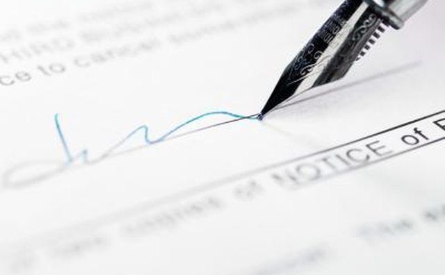 Close up of signature.