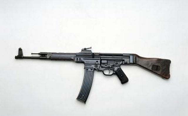 This StG 44 rifle fires 8mm ammunition.