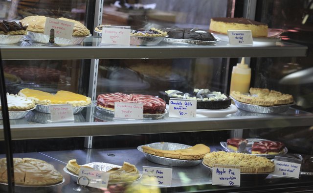 many cake and pie in shop