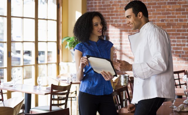Co-workers in restaurant
