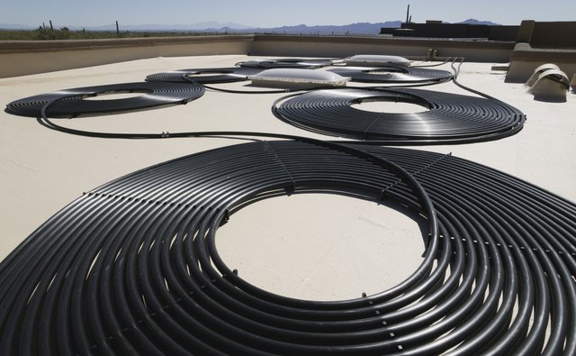 Solar water pipes on roof