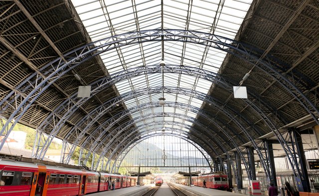 Trains at Bergen Station, Bergen, Norway